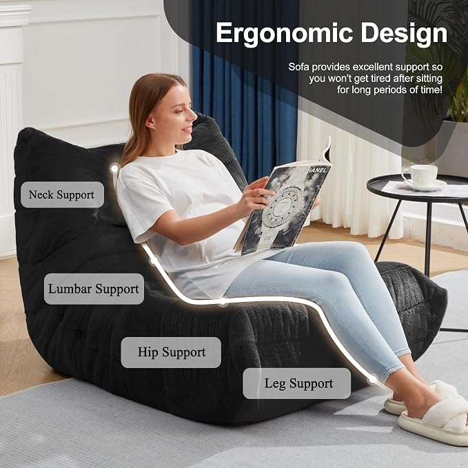 Bean Bag Chairs for Adults Giant Bean Bag Chair Memory Foam BeanBag Chair Bean - Image 5