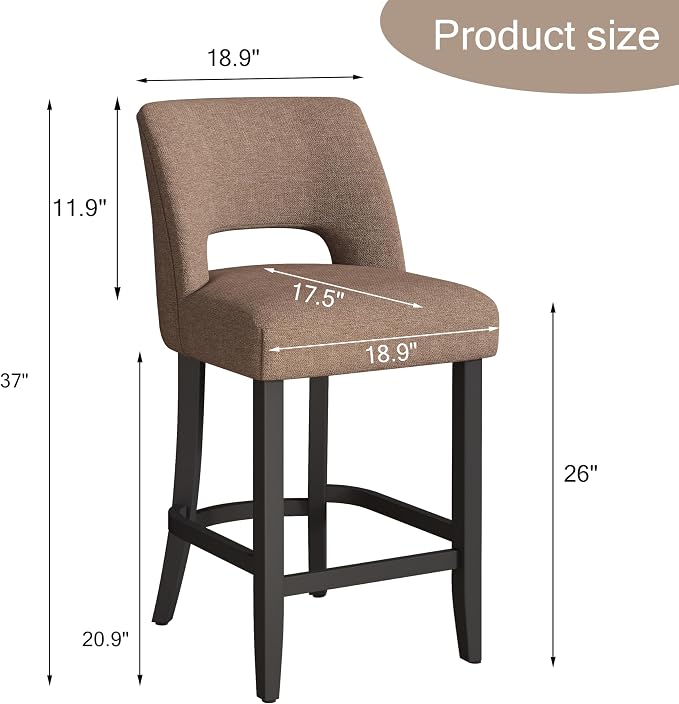 VKNOW Bar Stools Set of 6, Modern Counter Stools - Image 2