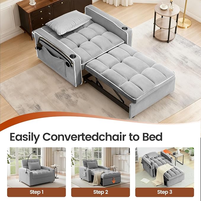 Sleeper Chair, Pull Out Chair Sleeper - Image 9