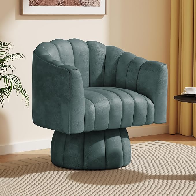 Dewhut Swivel Accent Chair, 360° Swivel Barrel Chair by FocusOnQualityFurniture