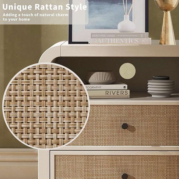 Oak&Sparrow Rattan Nightstand, 23.6'' Rattan End Table - Image 5