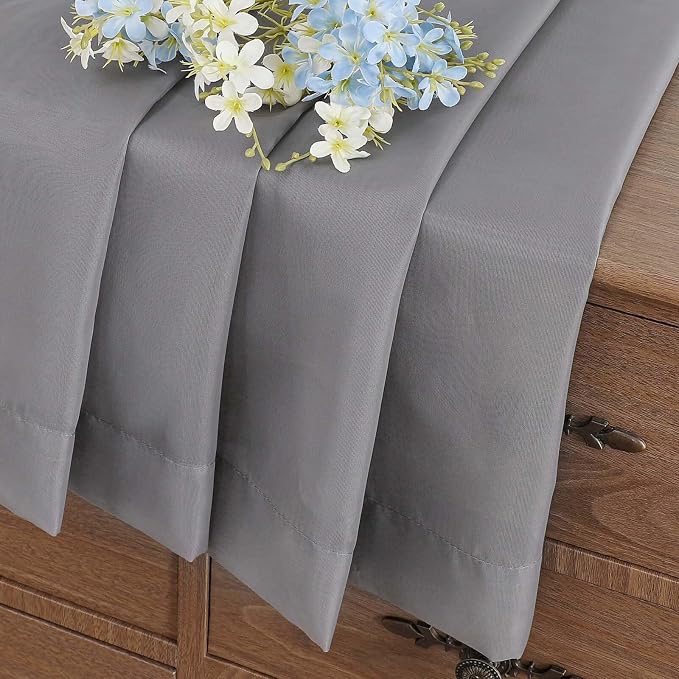 Grey Small Sheer Curtains Tier 24 Inches Length 2 Pieces, Light Filtering Cafe - Image 6