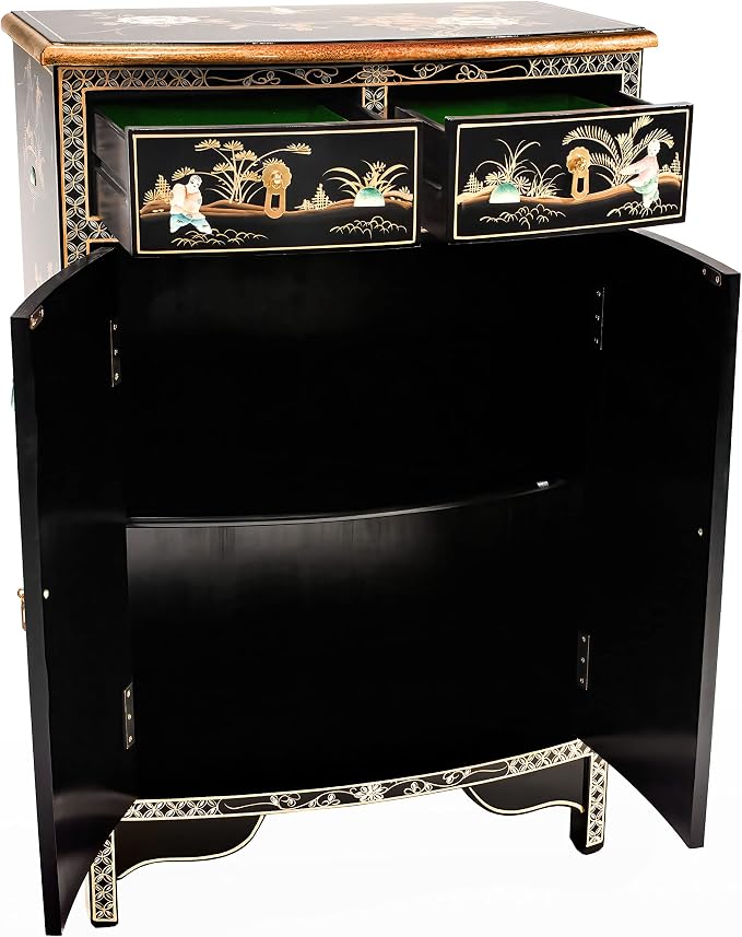 Red Lantern Artisan Crafted Lacquer Storage Cabinet - Image 4