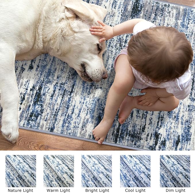 Lansny Modern Abstract Runner Rug 2.6x10 - Image 3