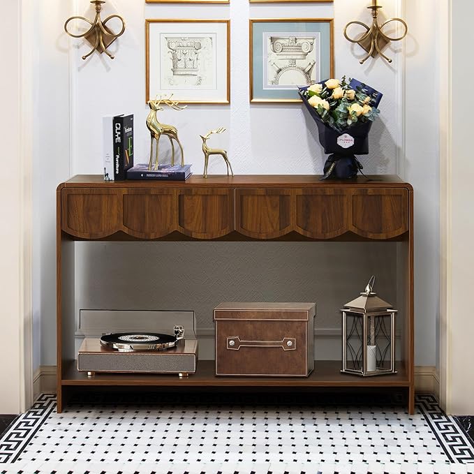 ORRD Console Table with Drawers, Mid-Century 43 Inches Narrow Entryway Tables - Image 4