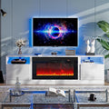 oneinmil 80” TV Stand with 36” Electric Fireplace, Large Modern Media by oneinmil