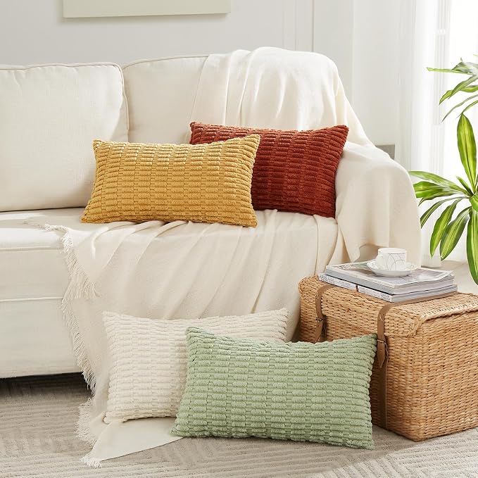 Fancy Homi 4 Packs Mustard Yellow Decorative Throw Pillow Covers 14x24 Inch - Image 6