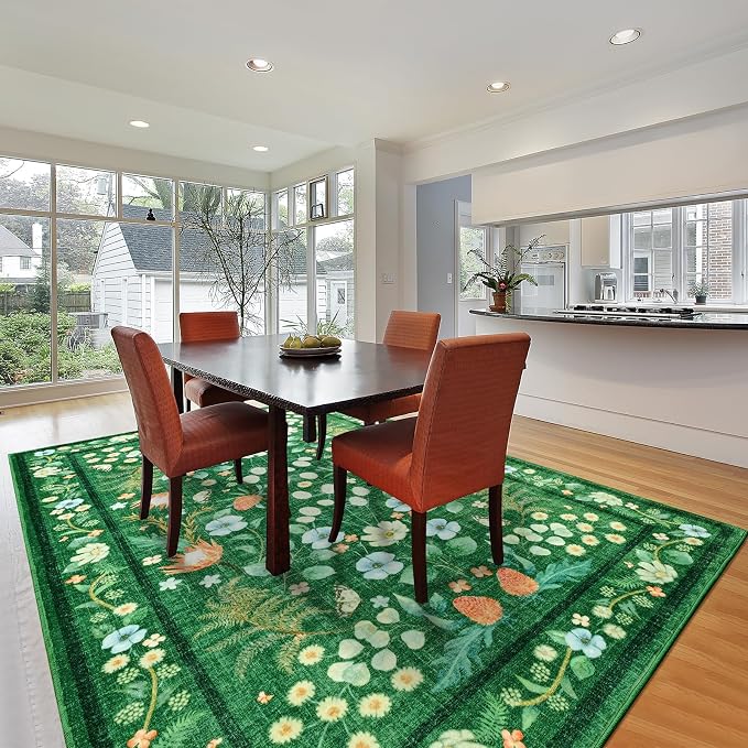 Area Rugs for Living Room, 6x9 Washable Vintage Rug for Bedroom, Non-Slip - Image 3