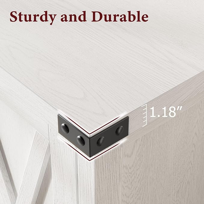 GarveeHome Small Storage Cabinet, Farmhouse Sideboard Buffet Cabinet - Image 7