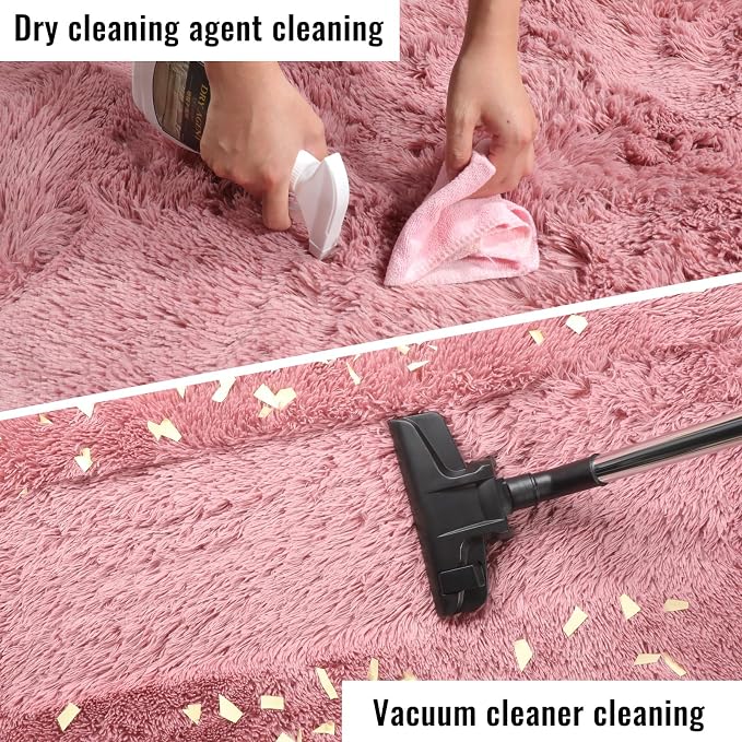 PAGISOFE Blush Pink Fluffy Shag Area Rugs - Image 7
