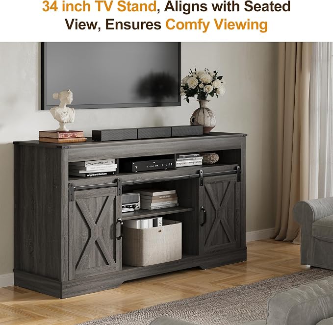 RoyalCraft TV Stand for 65+ Inch TV: Farmhouse Entertainment Center - Image 9
