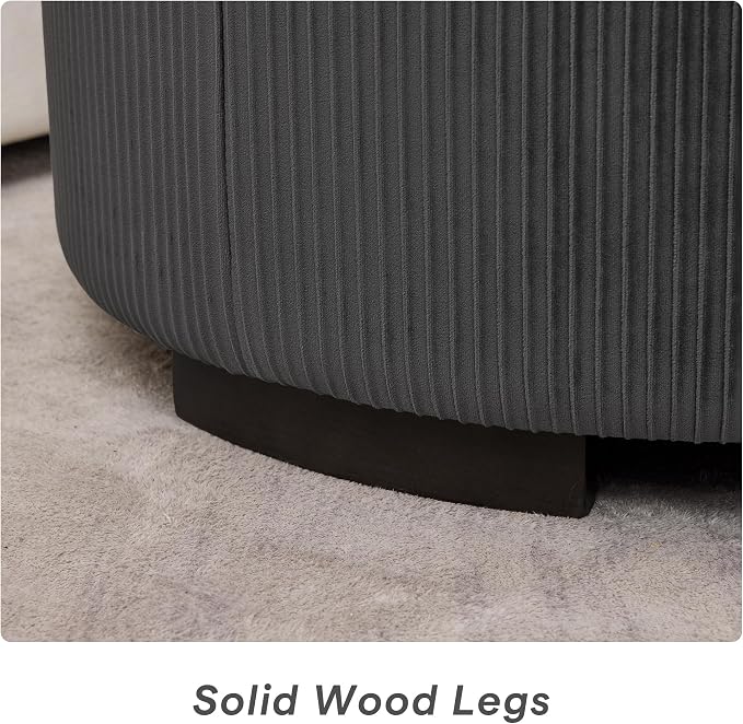 29.5 Inch Round Storage Ottoman Coffee Table, Modern Circle Coffee Table - Image 7