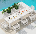 SERWALL HDPE Dining Set for 8: 2 Umbrella Hole Tables + 8 Chairs. Includes 8 by SERWALL