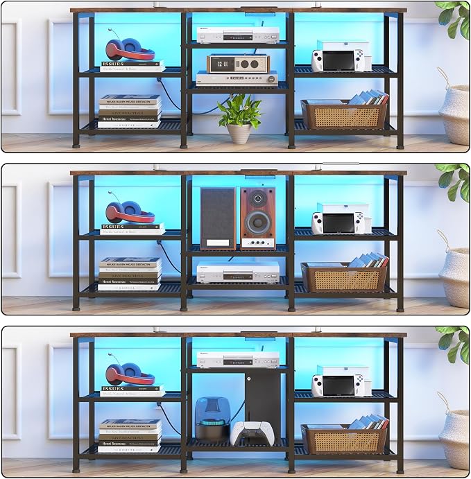 YGEOMER TV Stand for Living Room TVs Up to 55 Inches, Entertainment Center - Image 3