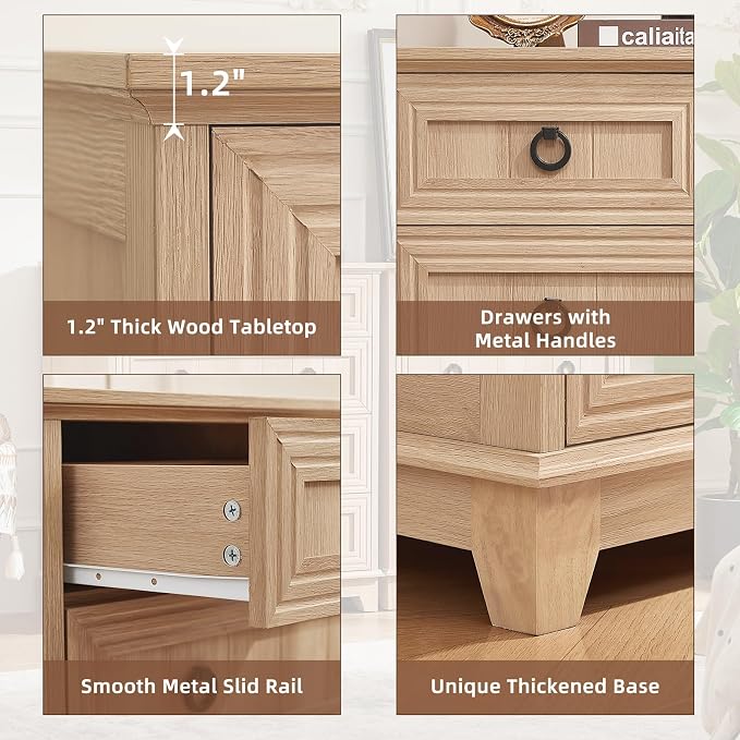 Joaxswe Farmhouse 5 Drawer Dresser - Image 7