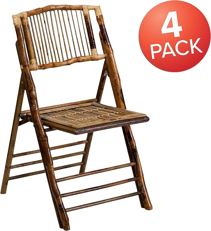 Flash Furniture Folding Bohemian Bamboo Chairs - Image 4