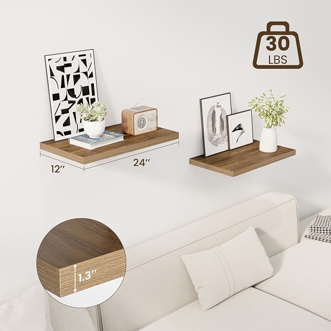 Dreamland 24" Floating Shelves for Wall, Wall-Mounted Shelves for Bedroom - Image 4