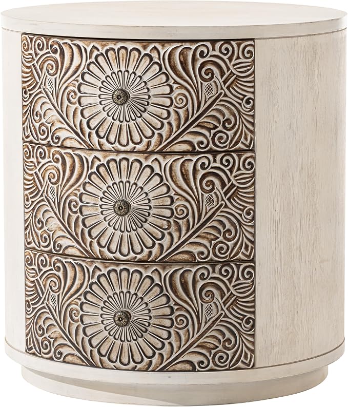 SUNBURY End Table Living Room Small Side Table w 3 Drawers, Vintage Bedside - Image 8