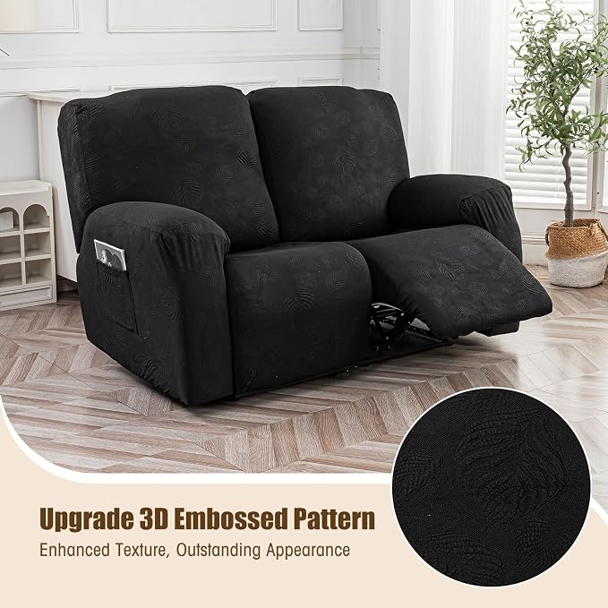 Gennia Recliner Loveseat Cover 4 Pieces, Waterproof Stretch Recliner Sofa - Image 2