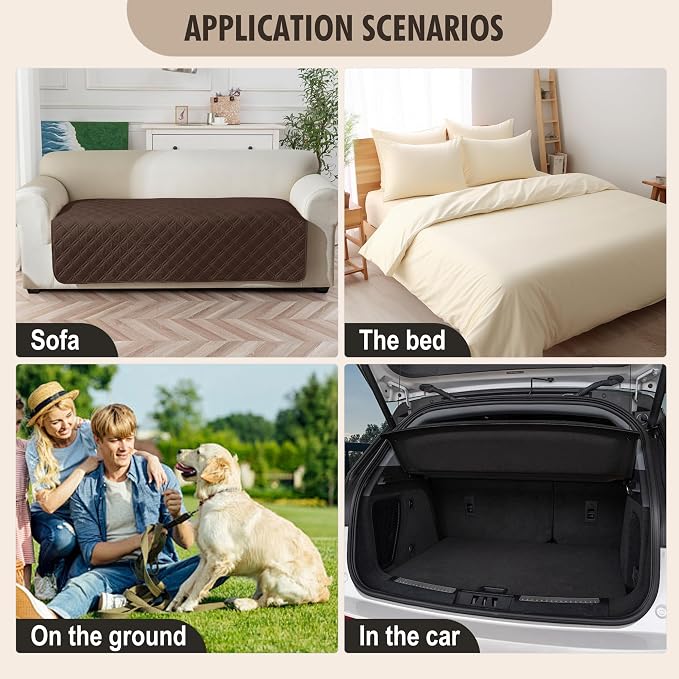 Genina Waterproof Couch Cover, Washable Anti-Slip 86.6 inch Sofa Covers - Image 6