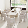 RIVOVA Modern Barrel Dining Chairs Set of 6, PU Leather Upholstered Accent Side by RIVOVA