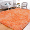 Goideal Fluffy Rug for Bedroom Living Room, 4x6 Orange Area Rugs, Faux Fur Shag by Goideal