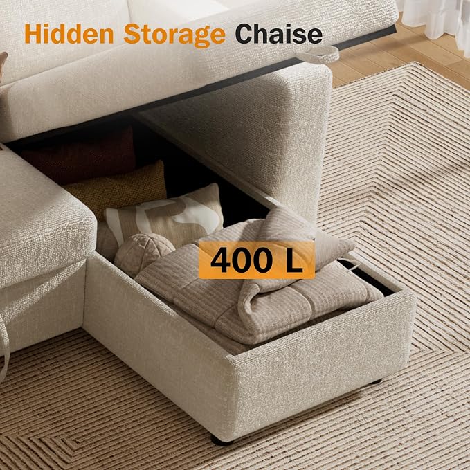 Sunny Heart 82" L Shaped Sectional Sleeper Sofa Bed - Image 8