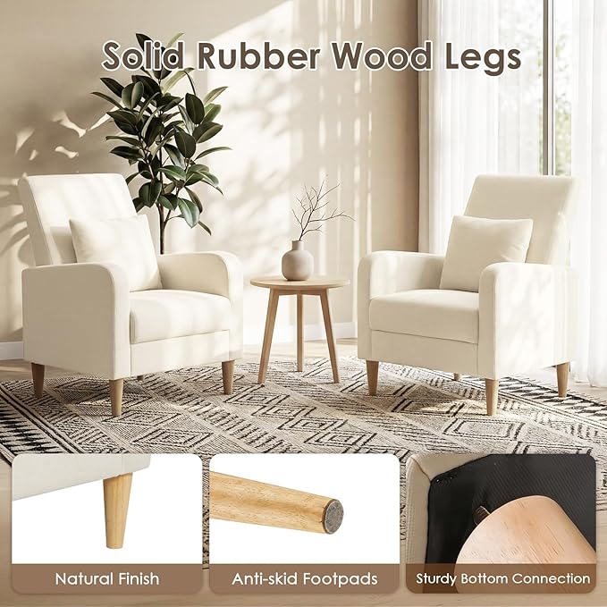 COLAMY Mid-Century Modern Upholstered Accent Chair - Image 4