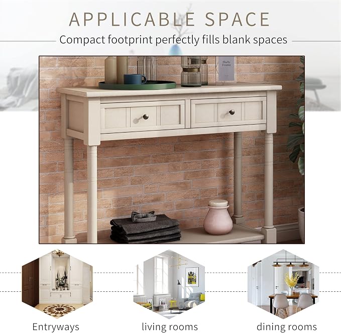 Merax Wood Sofa Table Console Table, Entryway Table Traditional Design - Image 6