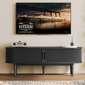 LINSY HOME 58" Fluted TV Stand for TVs up to 65 Inch, Mid Century Modern by LINSYHOME