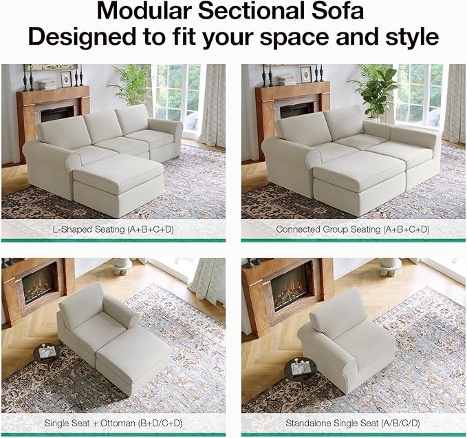 Novilla 108" Modular Sectional Sofa, Modular Sectional Couches - Image 18