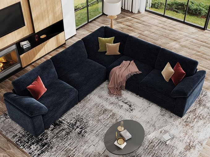 EASE MOOSE Chenille Sectional Modular Sofa, Removable Cover - Image 3