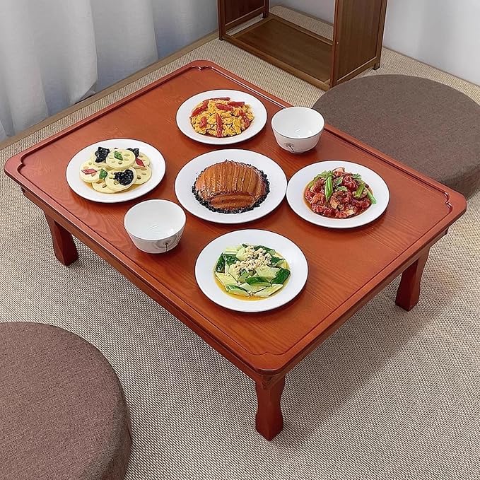 Rectangle Folding Coffee Table, Solid Wood Low Table Meditation Table - Image 5
