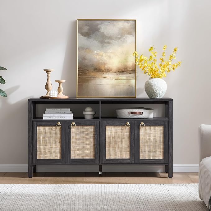 SICOTAS Rattan TV Stand for Television up to 65 Inch - Image 8