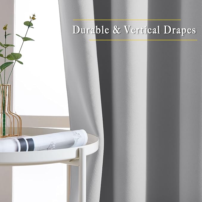 NICETOWN Blackout Silver Grey Doorway Curtains - Image 5