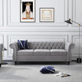 Chesterfield 3 Seater Sofa, Modern Velvet Tufted Couch 3 Seater by RUSTYER