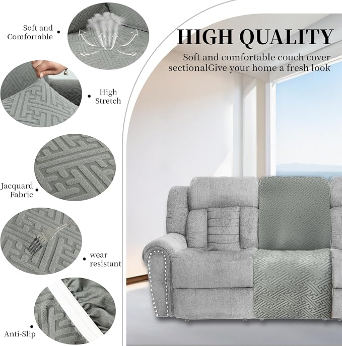 100% Waterproof Sectional Recliner Couch Covers - Image 5