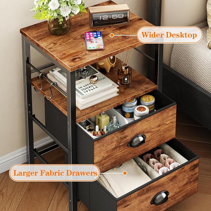 Furologee Night Stand Set of 2, Nightstand - Image 4