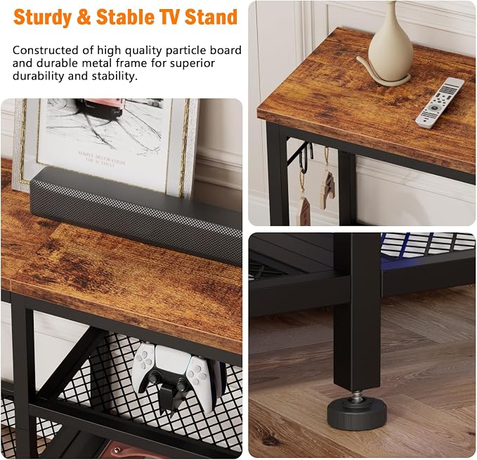 Furologee TV Stand for TVs up to 55 Inch, Entertainment Center - Image 6