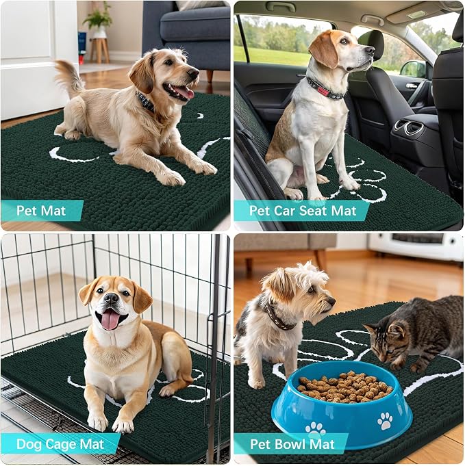 OLANLY Dog Door Mat for Muddy Paws 59x35, Paw Print Design, Absorbs Moisture - Image 7