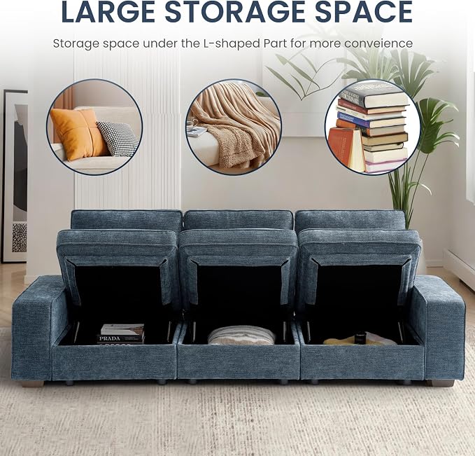TEKAMON 45" Accent Chair with Seat Storage, Oversized Single Sofa Chair - Image 3