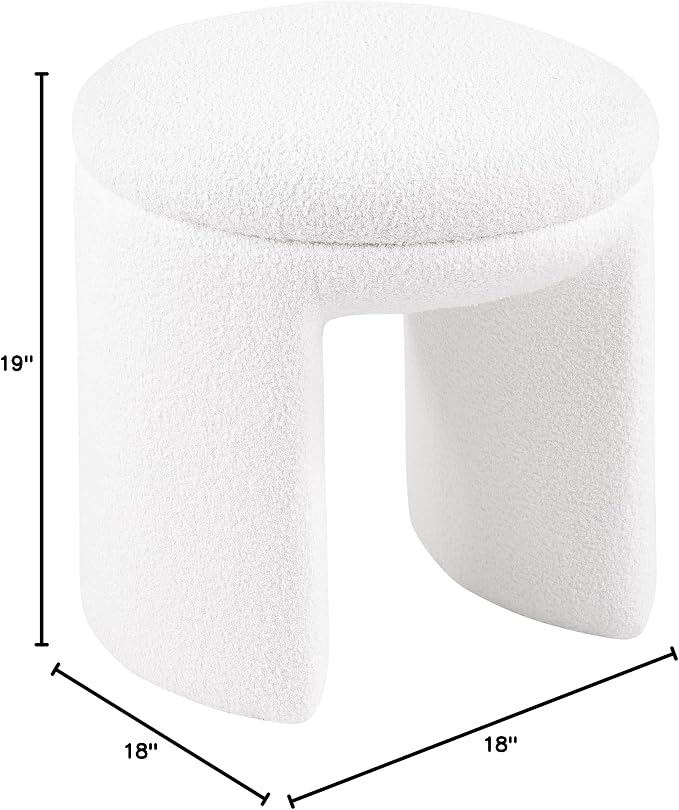 Furniture of America Rami Modern 18-inch Solid Wood Upholstered Ottoman - Image 2