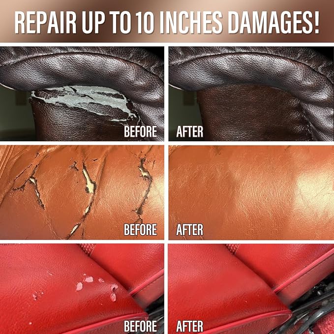 Leather Repair Kit for Furniture, Car Seats and Purse. Vinyl Repair Kit. Super - Image 3