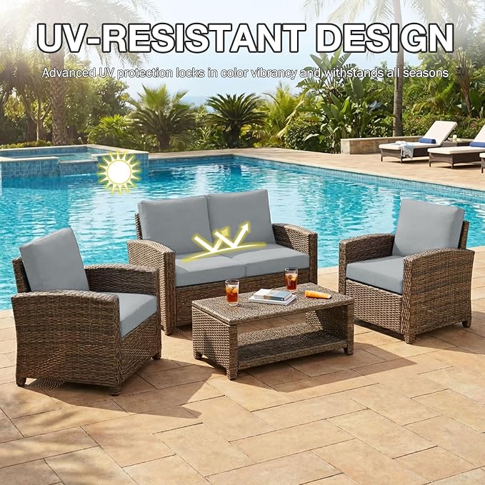 hyha 14Pcs Patio Cushion Covers, Stretch Outdoor Couch Cushion Covers - Image 6
