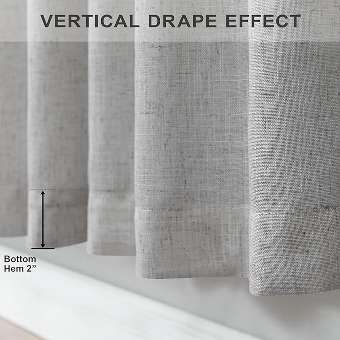 Grey Farmhouse Curtains 60 Inch Wide - Image 6