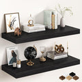 36Inch Black Floating Shelves for Wall, 12 Inch Deep Shelves for Bedroom by FunMemories