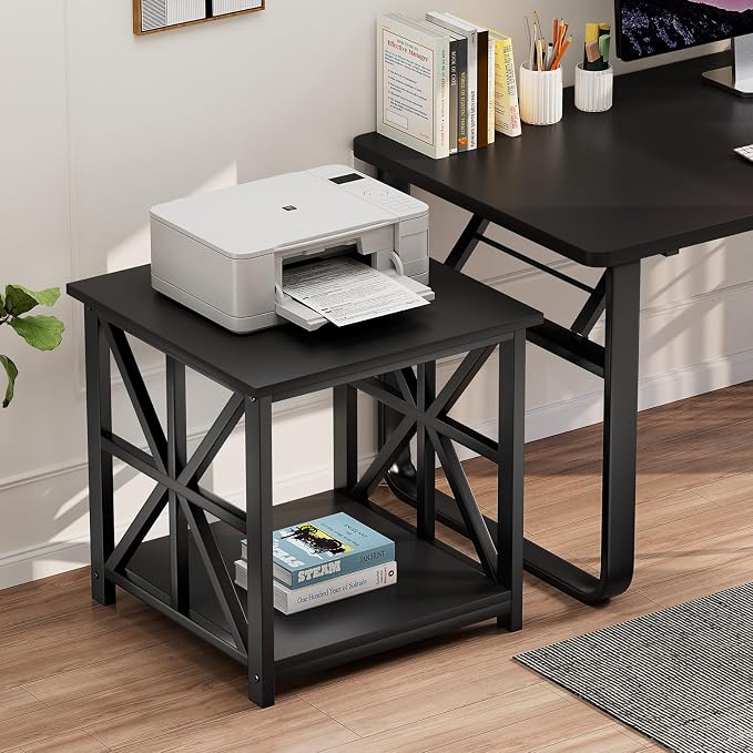 GreenForest End Table with 2-Tier Storage Shelf, 19.7 inch Side Table - Image 4
