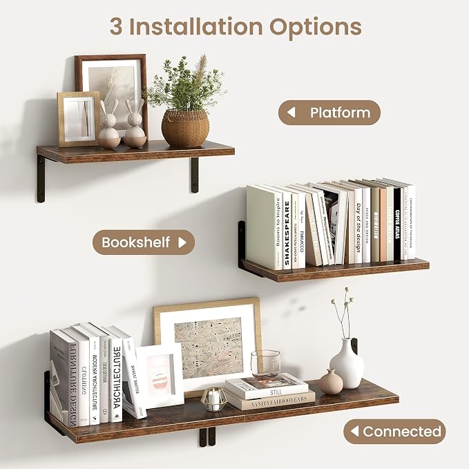 Fun Memories Deep Floating Shelves, 16W x 8D Floating Shelves Set of 2 - Image 4