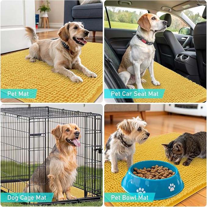 OLANLY Dog Door Mat for Muddy Paws 32x20, Absorbs Moisture and Dirt, Absorbent - Image 7