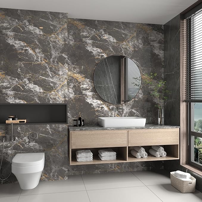BAYYA Countertop Covers Peel and Stick Wallpaper Glossy Marble Contact Paper - Image 5